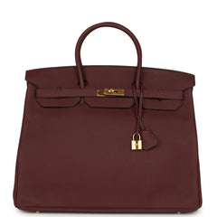 Pre-owned Hermes Birkin 40 Bordeaux Togo Gold Hardware