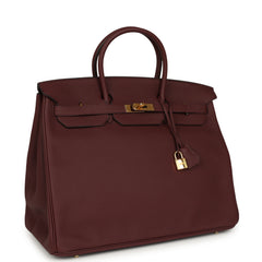 Pre-owned Hermes Birkin 40 Bordeaux Togo Gold Hardware