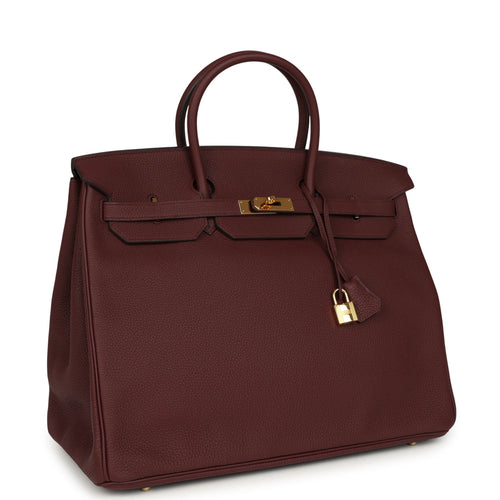 Pre-owned Hermes Birkin 40 Bordeaux Togo Gold Hardware