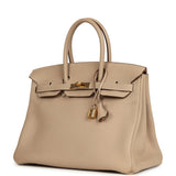 Pre-owned Hermes Birkin 35 Gris Tourterelle Clemence Gold Hardware - Thumbnail View 5