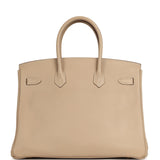 Pre-owned Hermes Birkin 35 Gris Tourterelle Clemence Gold Hardware - Thumbnail View 4