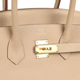 Pre-owned Hermes Birkin 35 Gris Tourterelle Clemence Gold Hardware - Thumbnail View 7