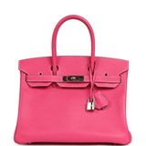 Pre-owned Hermes Candy Birkin 30 Rose Tyrien Epsom Palladium Hardware - Thumbnail View 1