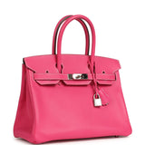 Pre-owned Hermes Candy Birkin 30 Rose Tyrien Epsom Palladium Hardware - Thumbnail View 2
