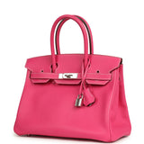 Pre-owned Hermes Candy Birkin 30 Rose Tyrien Epsom Palladium Hardware - Thumbnail View 5