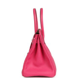 Pre-owned Hermes Candy Birkin 30 Rose Tyrien Epsom Palladium Hardware - Thumbnail View 3