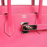 Pre-owned Hermes Candy Birkin 30 Rose Tyrien Epsom Palladium Hardware - Thumbnail View 7