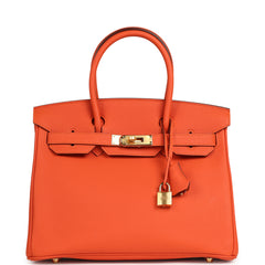 Hermes Birkin 30 Feu Togo Gold Hardware