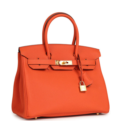 Hermes Birkin 30 Feu Togo Gold Hardware