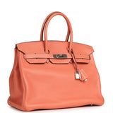 Pre-owned Hermes Birkin 35 Crevette Clemence Palladium Hardware - Thumbnail View 2