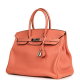 Pre-owned Hermes Birkin 35 Crevette Clemence Palladium Hardware - Thumbnail View 5