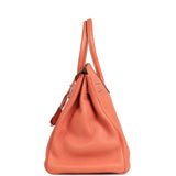 Pre-owned Hermes Birkin 35 Crevette Clemence Palladium Hardware - Thumbnail View 3