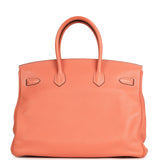 Pre-owned Hermes Birkin 35 Crevette Clemence Palladium Hardware - Thumbnail View 4