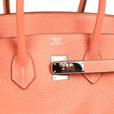 Pre-owned Hermes Birkin 35 Crevette Clemence Palladium Hardware - Thumbnail View 7