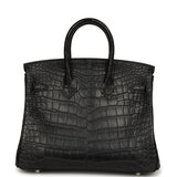 Hermes Birkin 25 Black Matte Alligator Palladium Hardware - Thumbnail View 4