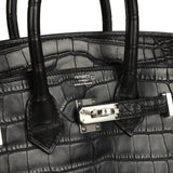 Hermes Birkin 25 Black Matte Alligator Palladium Hardware - Thumbnail View 7