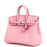 Hermes Birkin 25 Bubblegum Ostrich Boreal Palladium Hardware - Thumbnail View 5