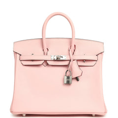 Hermes Birkin 25 Rose Sakura Swift Palladium Hardware