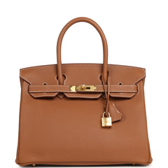 Pre-owned Hermes Birkin 30 Gold Togo Gold Hardware