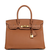 Pre-owned Hermes Birkin 30 Gold Togo Gold Hardware - Thumbnail View 1