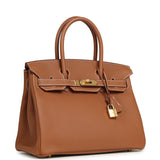 Pre-owned Hermes Birkin 30 Gold Togo Gold Hardware - Thumbnail View 2