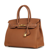 Pre-owned Hermes Birkin 30 Gold Togo Gold Hardware - Thumbnail View 5