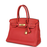 Pre-owned Hermes Birkin 30 Rouge Pivoine Togo Gold Hardware - Thumbnail View 5