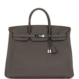 Pre-owned Hermes Birkin 40 Etain Togo Palladium Hardware - Thumbnail View 1