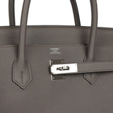 Pre-owned Hermes Birkin 40 Etain Togo Palladium Hardware - Thumbnail View 7