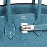 Hermes Birkin 25 Blue Jean Togo Palladium Hardware - Thumbnail View 7