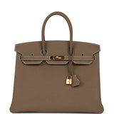 Pre-owned Hermes Birkin 35 Etoupe Togo Gold Hardware - Thumbnail View 1