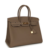 Pre-owned Hermes Birkin 35 Etoupe Togo Gold Hardware - Thumbnail View 2