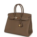 Pre-owned Hermes Birkin 35 Etoupe Togo Gold Hardware - Thumbnail View 5
