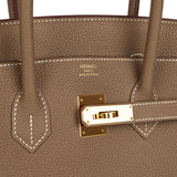 Pre-owned Hermes Birkin 35 Etoupe Togo Gold Hardware - Thumbnail View 7