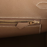 Pre-owned Hermes Birkin 35 Etoupe Togo Gold Hardware - Thumbnail View 9