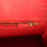 Pre-owned Hermes Special Order (HSS) Birkin 35 Rouge H Verso Togo Gold Hardware - Thumbnail View 9