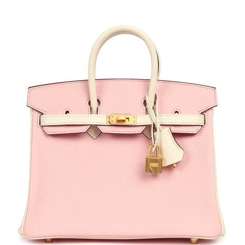 Hermes Special Order (HSS) Birkin 25 Rose Sakura, Nata Chevre Mysore Brushed Gold Hardware