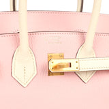Hermes Special Order (HSS) Birkin 25 Rose Sakura, Nata Chevre Mysore Brushed Gold Hardware - Thumbnail View 7