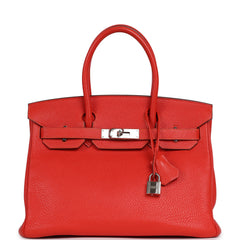 Pre-owned Hermes Birkin 30 Capucine Togo Palladium Hardware