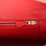 Pre-owned Hermes Birkin 30 Tressage De Cuir Rouge Piment Swift, Rouge H, Rouge De Coeur Epsom Palladium Hardware - Thumbnail View 9