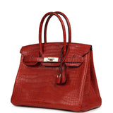 Pre-owned Hermes Birkin 30 Rouge H Matte Alligator Gold Hardware - Thumbnail View 5