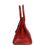 Pre-owned Hermes Birkin 30 Rouge H Matte Alligator Gold Hardware - Thumbnail View 3