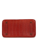 Pre-owned Hermes Birkin 30 Rouge H Matte Alligator Gold Hardware - Thumbnail View 6