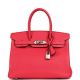 Pre-owned Hermes Birkin 30 Rose Extreme Epsom Palladium Hardware - Thumbnail View 1