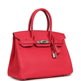 Pre-owned Hermes Birkin 30 Rose Extreme Epsom Palladium Hardware - Thumbnail View 2