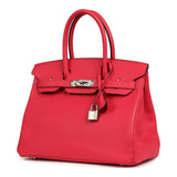Pre-owned Hermes Birkin 30 Rose Extreme Epsom Palladium Hardware - Thumbnail View 5