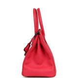 Pre-owned Hermes Birkin 30 Rose Extreme Epsom Palladium Hardware - Thumbnail View 3