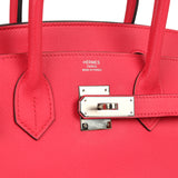 Pre-owned Hermes Birkin 30 Rose Extreme Epsom Palladium Hardware - Thumbnail View 7