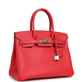 Pre-owned Hermes Birkin 30 Rouge De Coeur Epsom Palladium Hardware - Thumbnail View 2