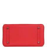 Pre-owned Hermes Birkin 30 Rouge De Coeur Epsom Palladium Hardware - Thumbnail View 6